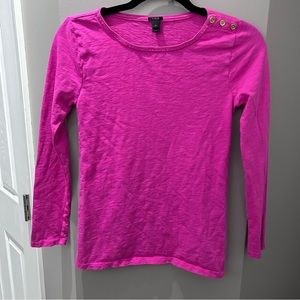 J Crew Pink Long Sleeve Top-Sm